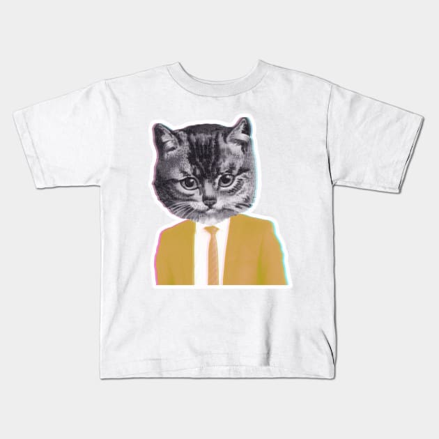 Humanized formal Cat Kids T-Shirt by Mako Design 